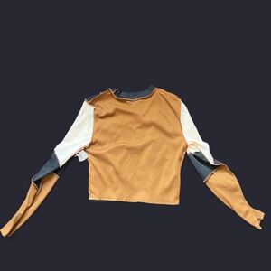 Trendy Colorblock Patchwork Long Sleeve Top